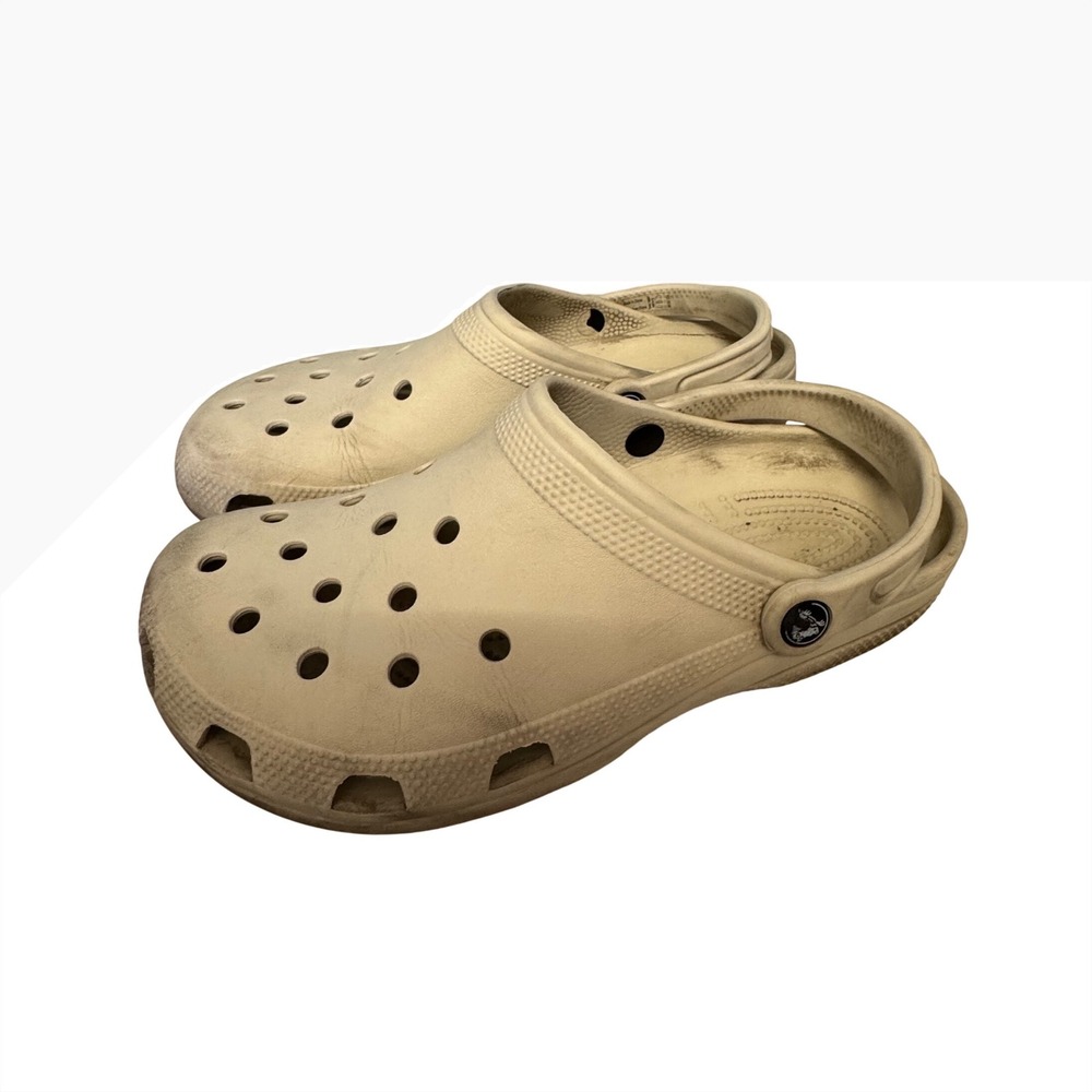 Crocs Classic Clogs Bone Cream Beige Slip On Comfort Shoes Mens 8 Womens 10